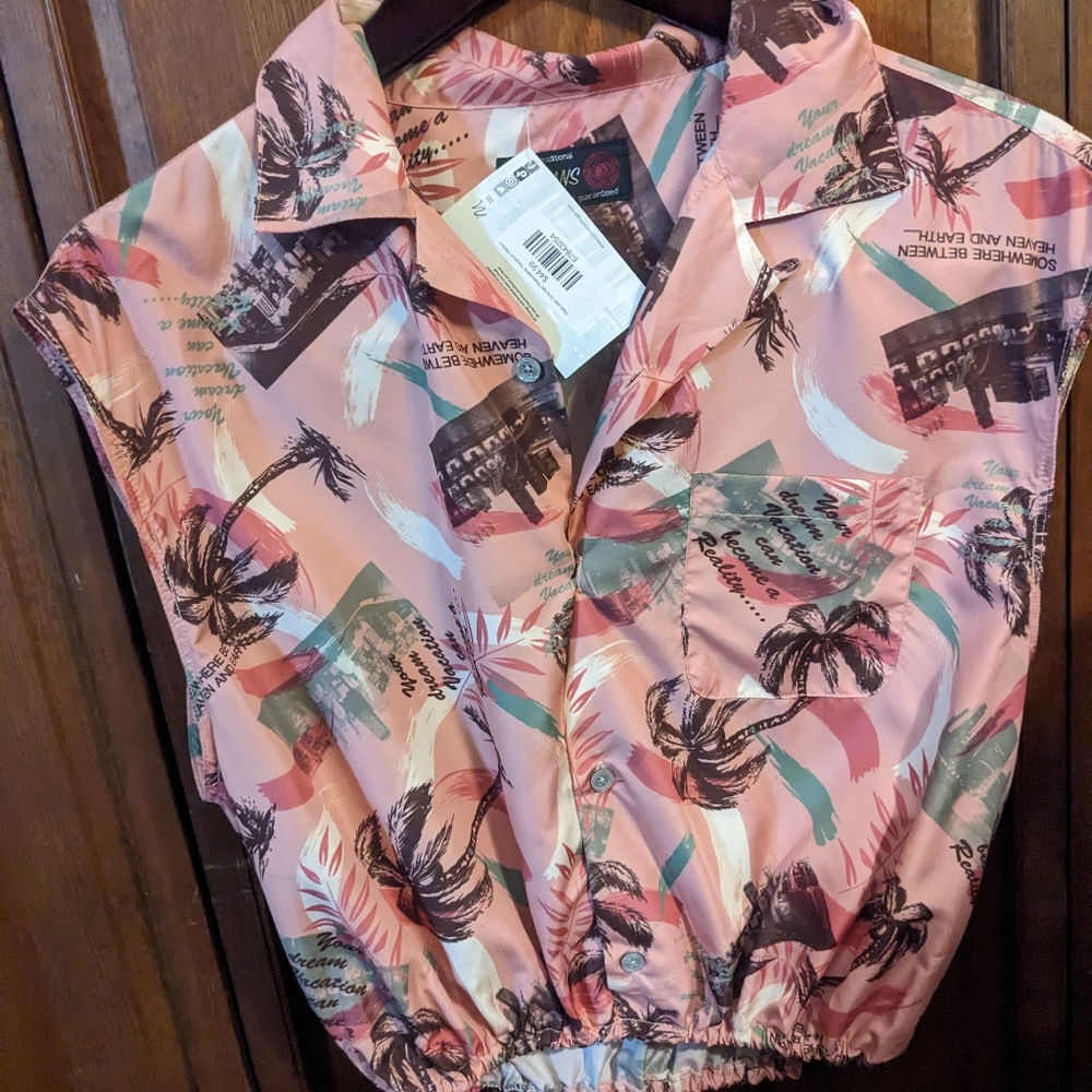 Sleeveless up cycled sleeveless shirt NWT